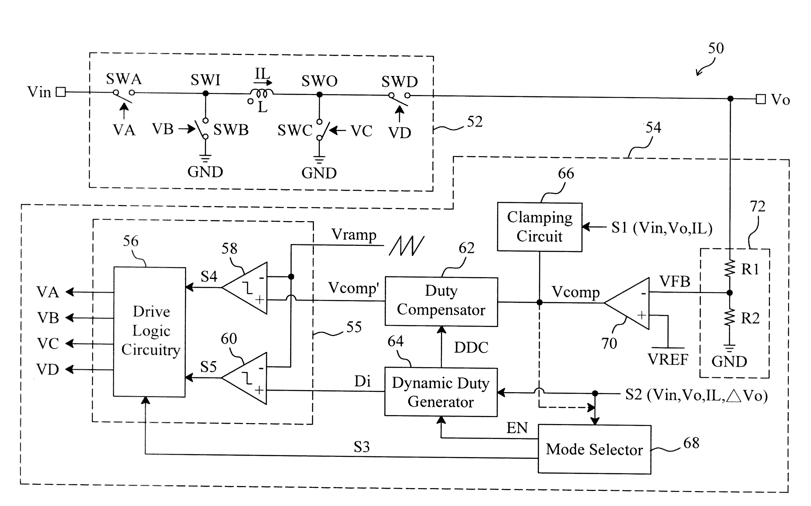 Control circuit and method for a buck-boost power converter