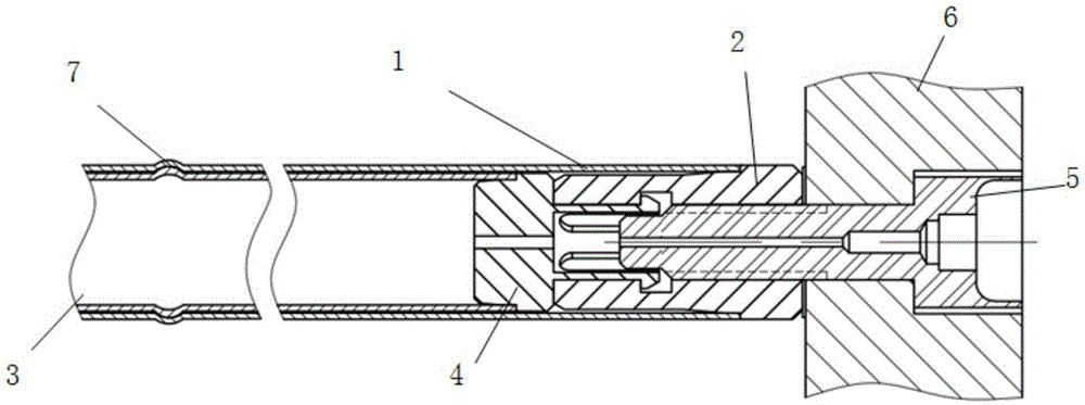 Novel automatic-positioning pipe-sleeved-pipe connection structure and assembling method