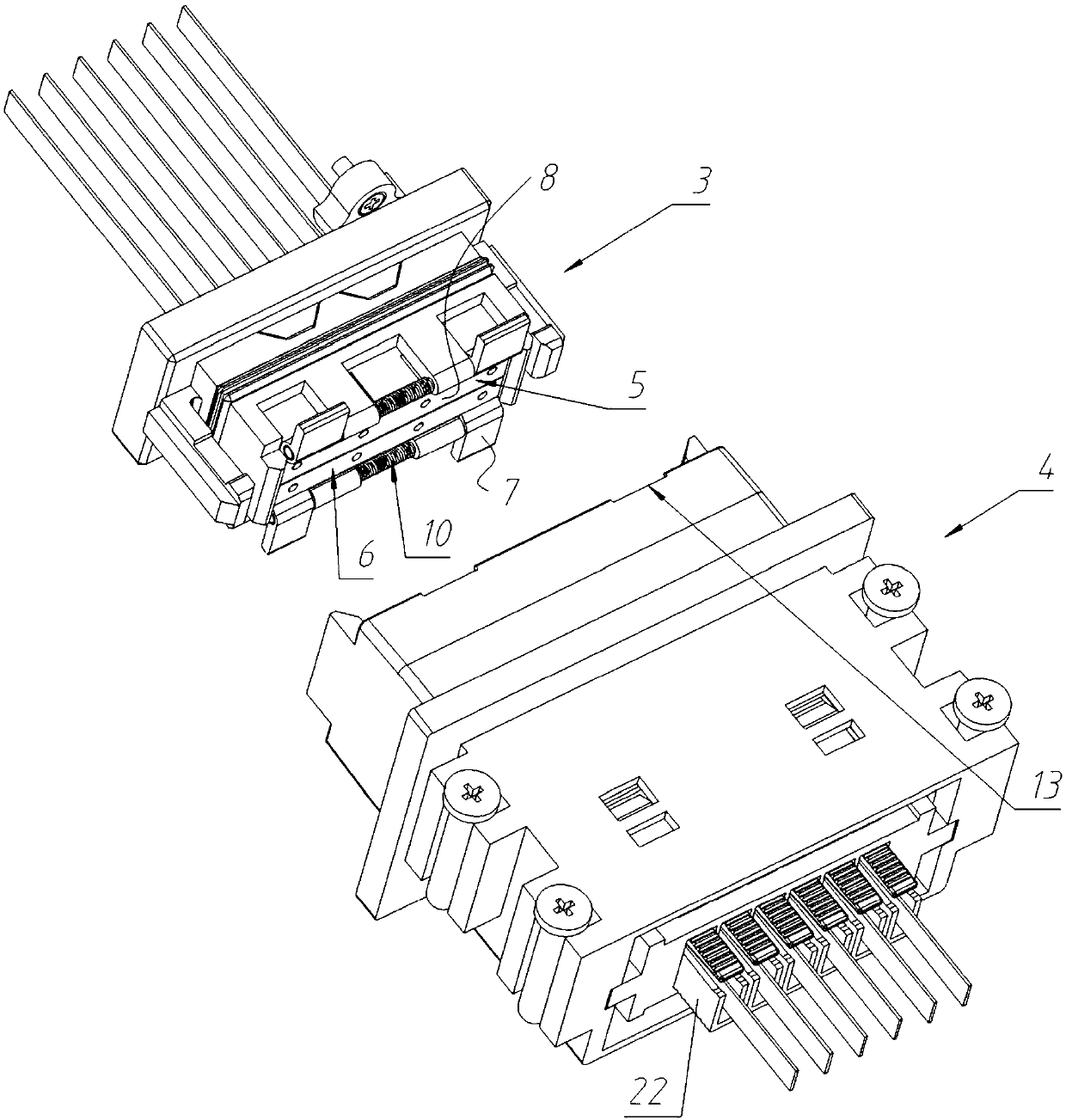 Connector with dustproof door and connector component