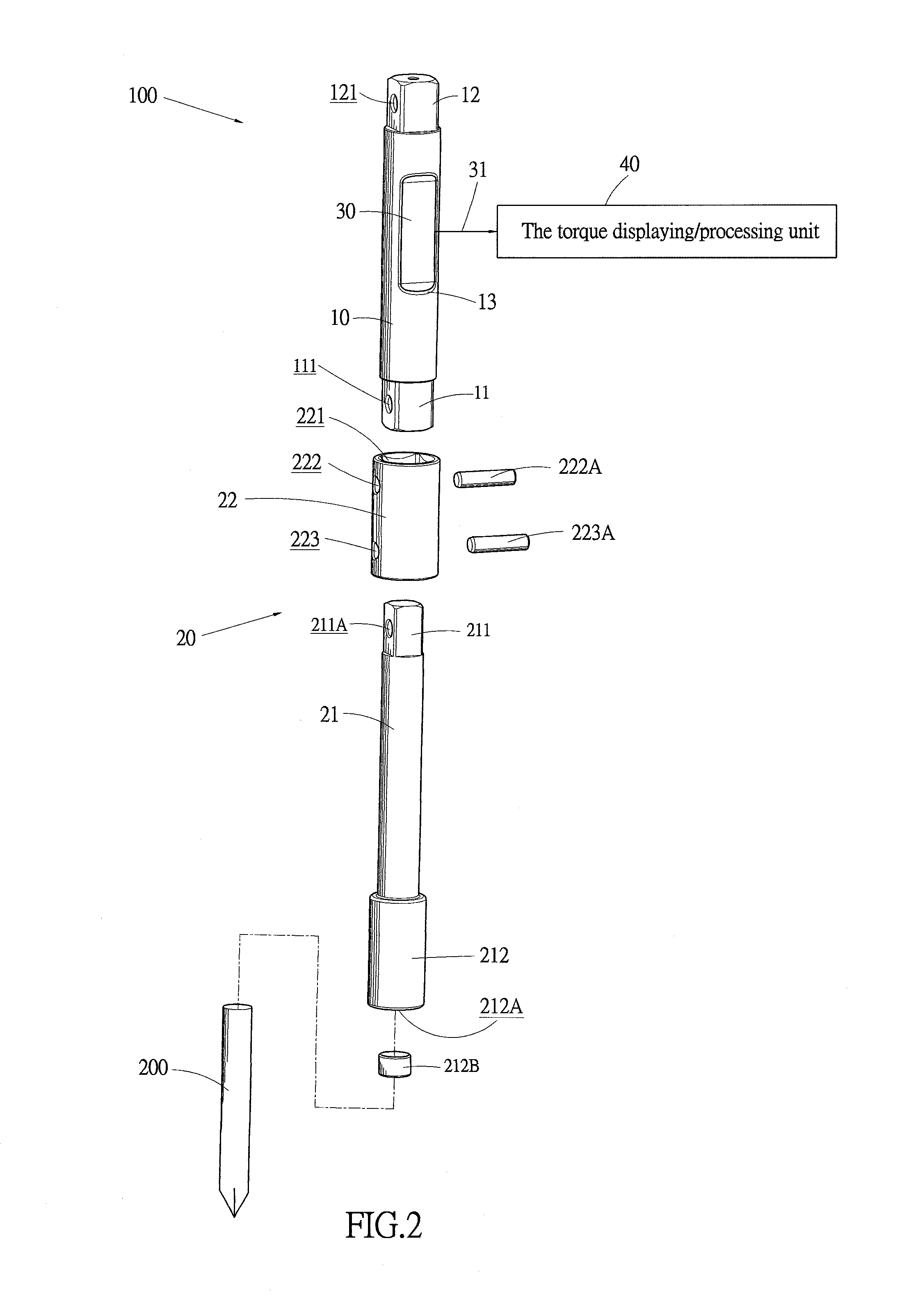 Torque detection device for tool