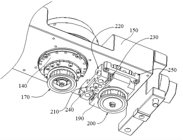 The installation method of the pulley installation structure of the CNC turntable