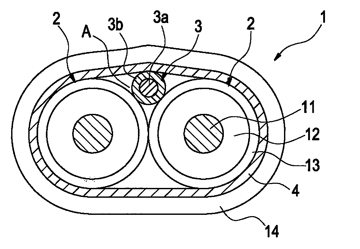 Differential transmission signal cable and composite cable containing the same