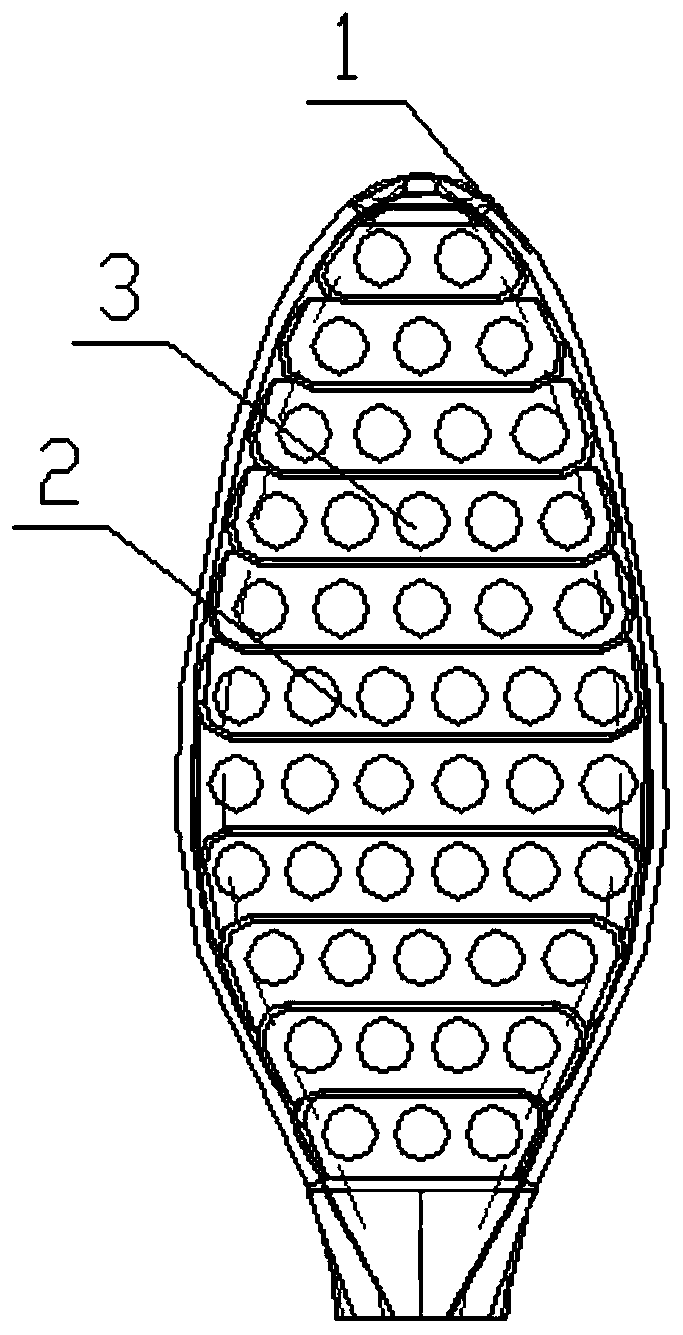 Curved-face toothbrush head and toothbrush