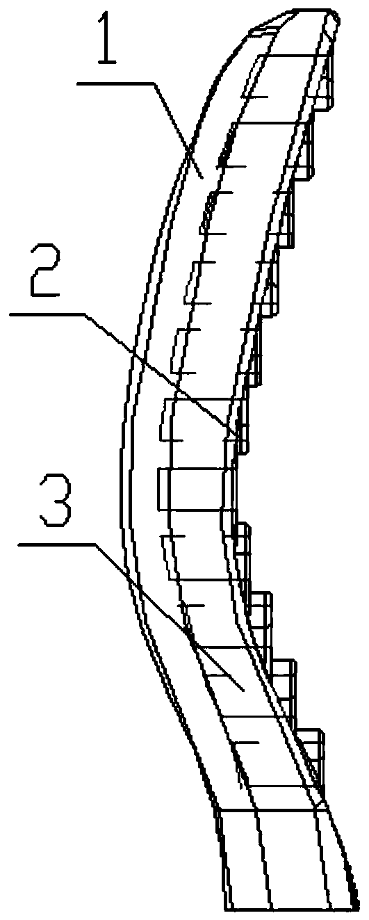 Curved-face toothbrush head and toothbrush