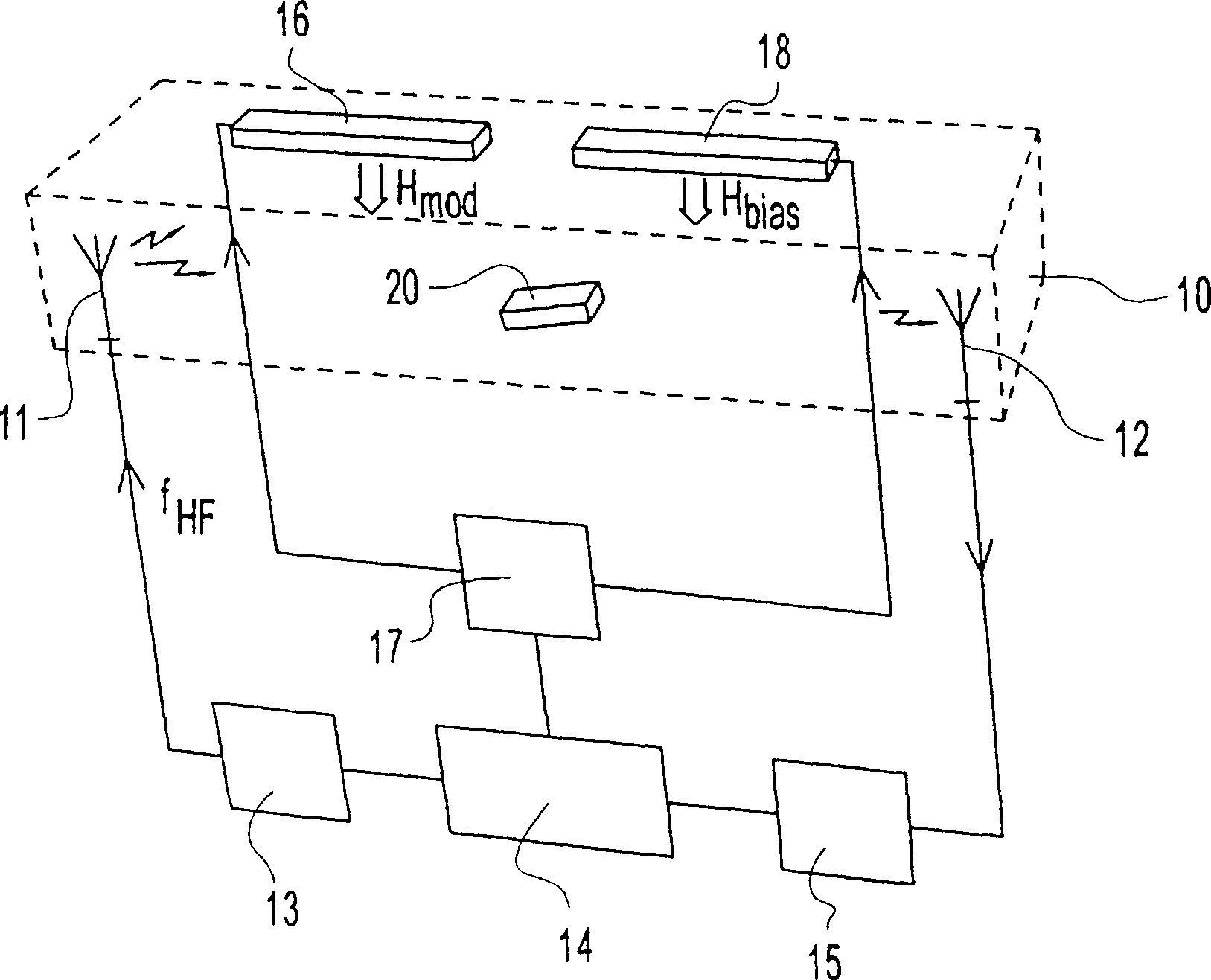 Sensor, method and system for remote detection of objects