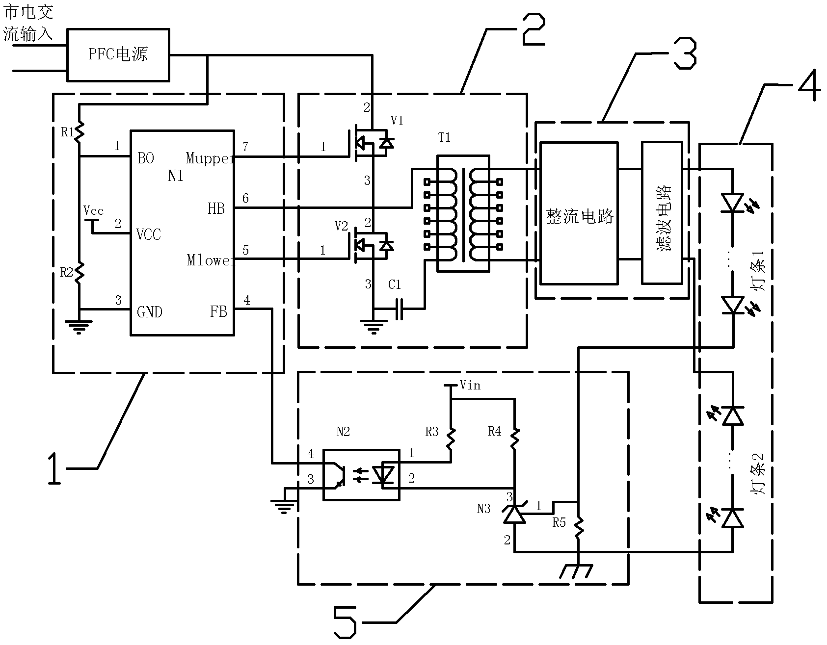 Back light source drive circuit and television