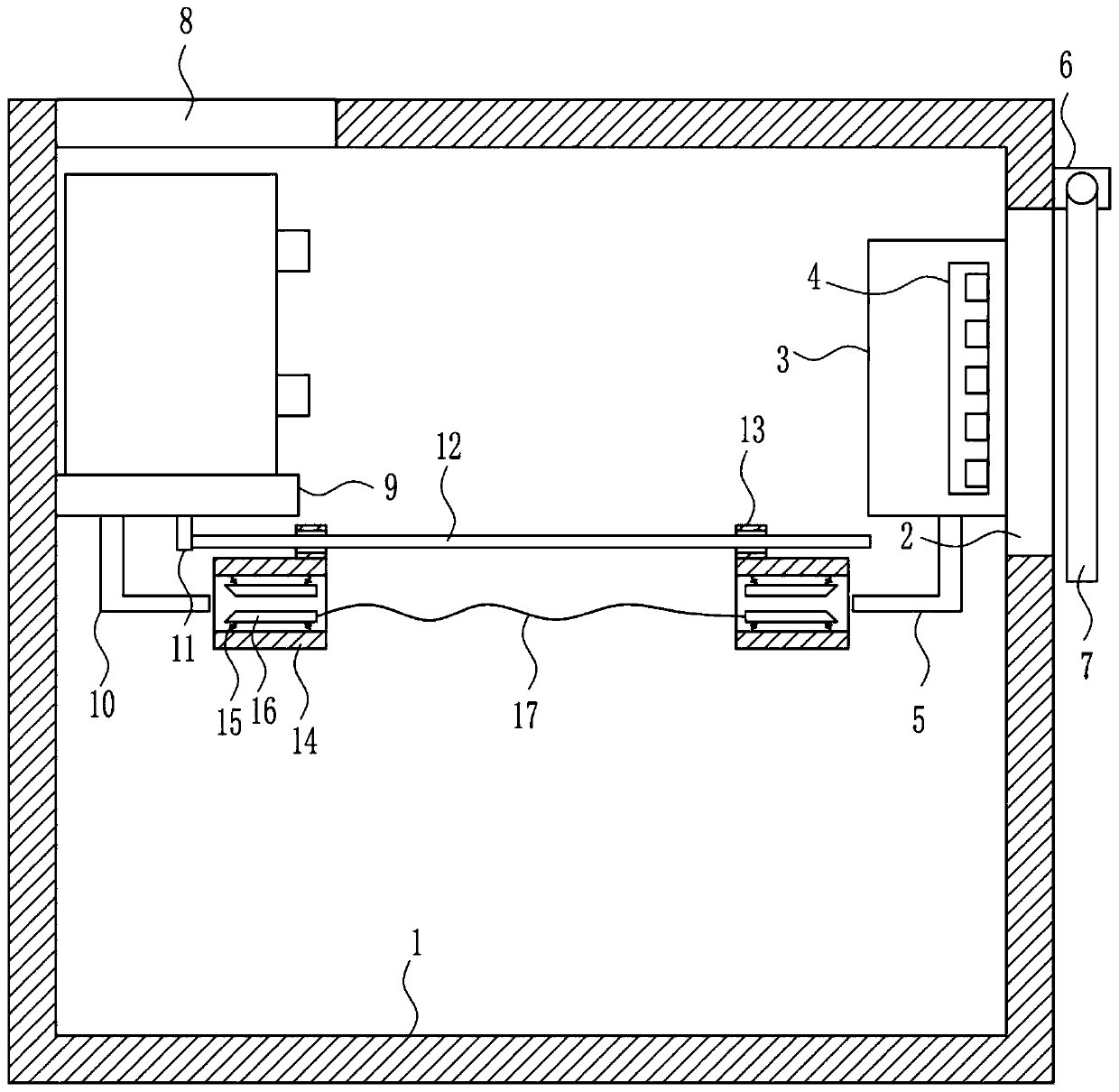 A storage battery transmission power cabinet with short circuit protection