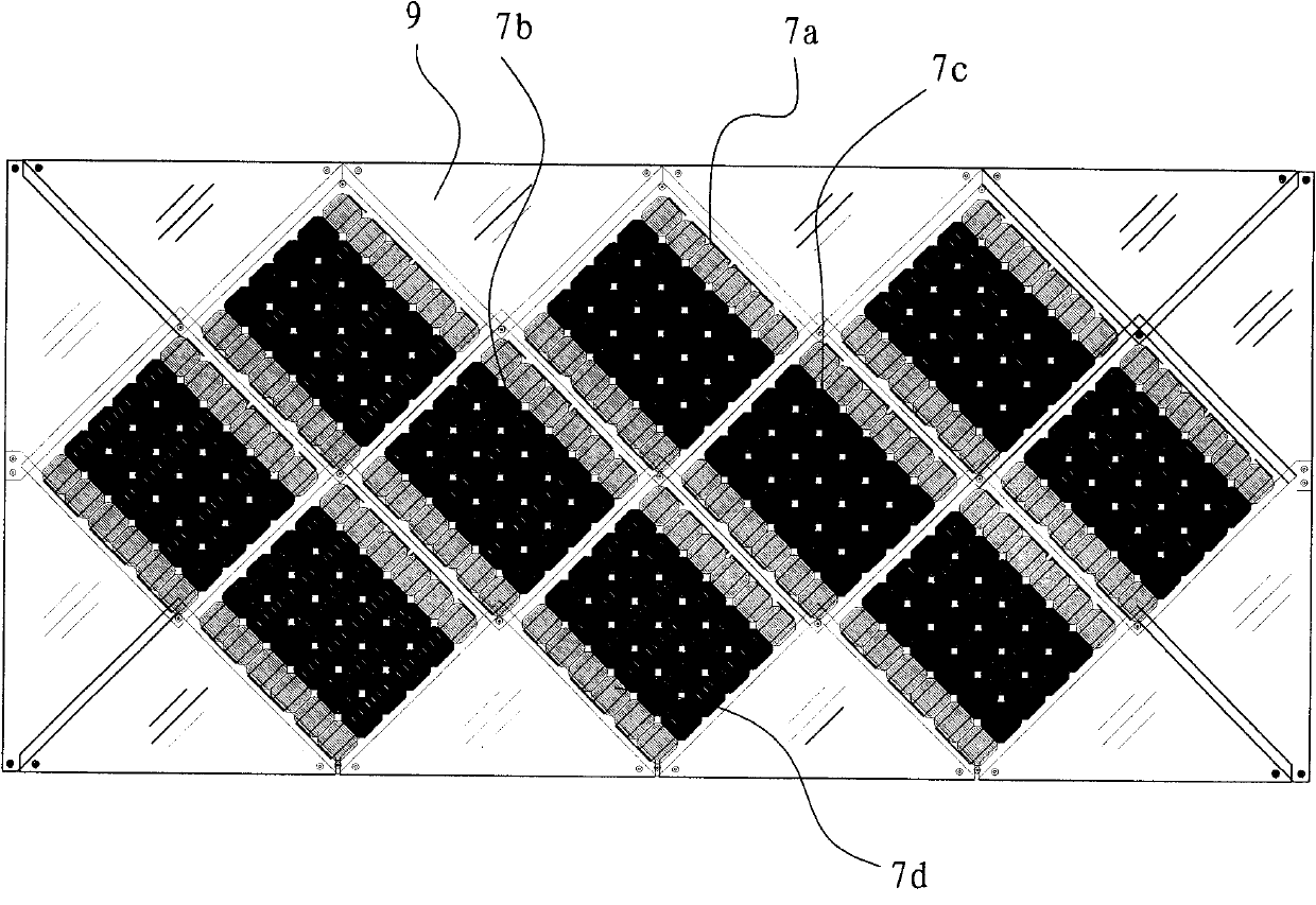 Diamond-shaped solar tile and installation structure thereof