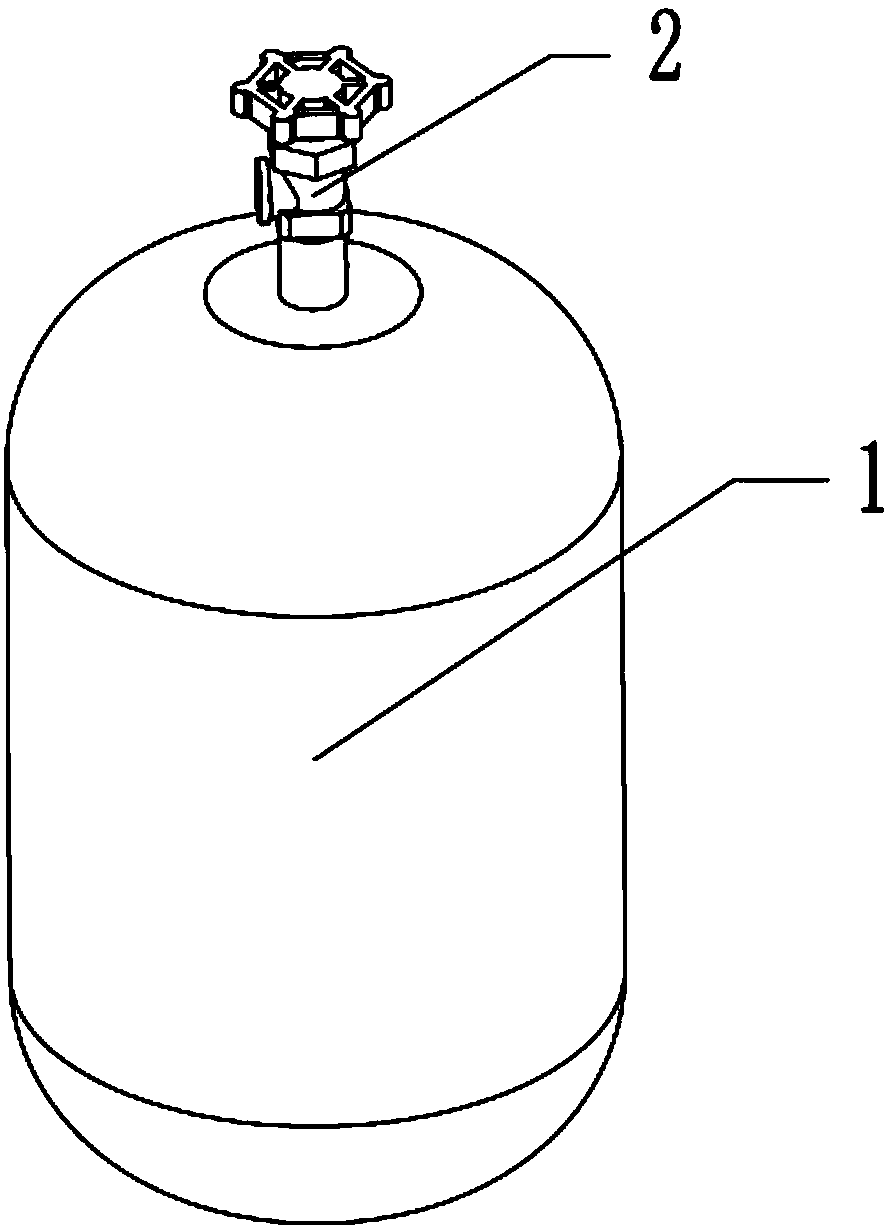 Storage and transport gas cylinder with fiber wound plastic liner, and manufacturing method thereof