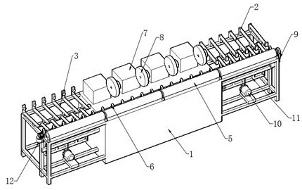 Automatic feeding, discharging and polishing device for piston rod pieces