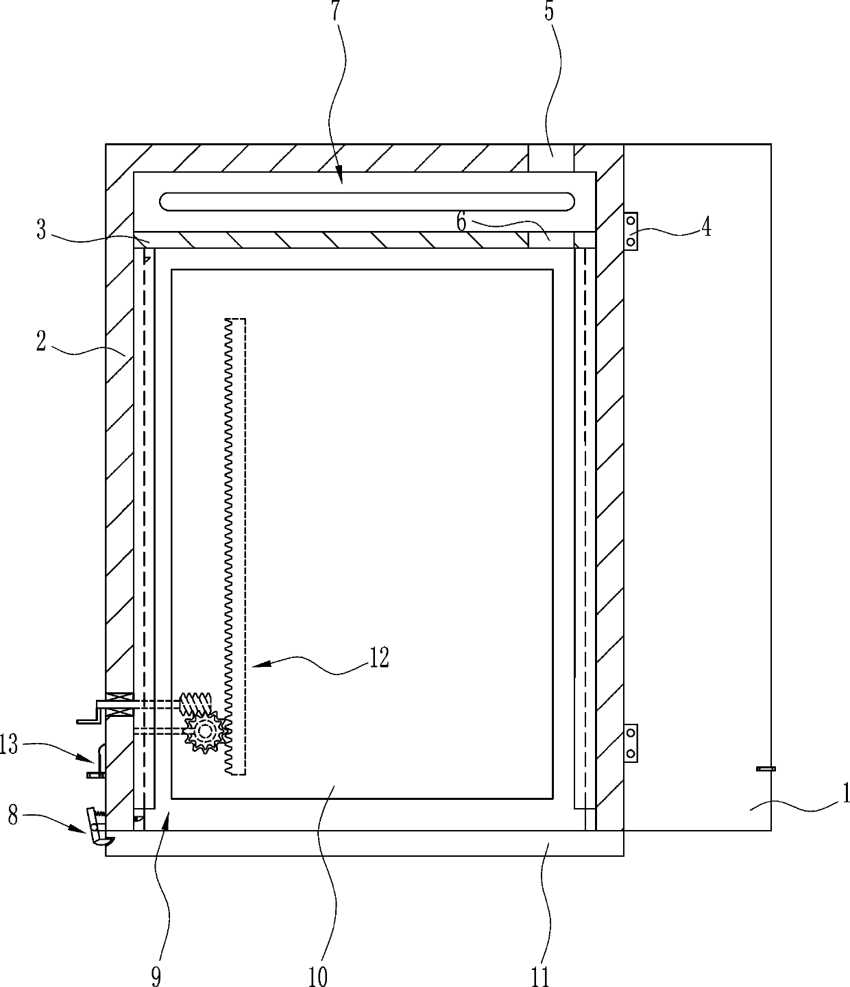 A distribution box for easy cleaning of internal dust