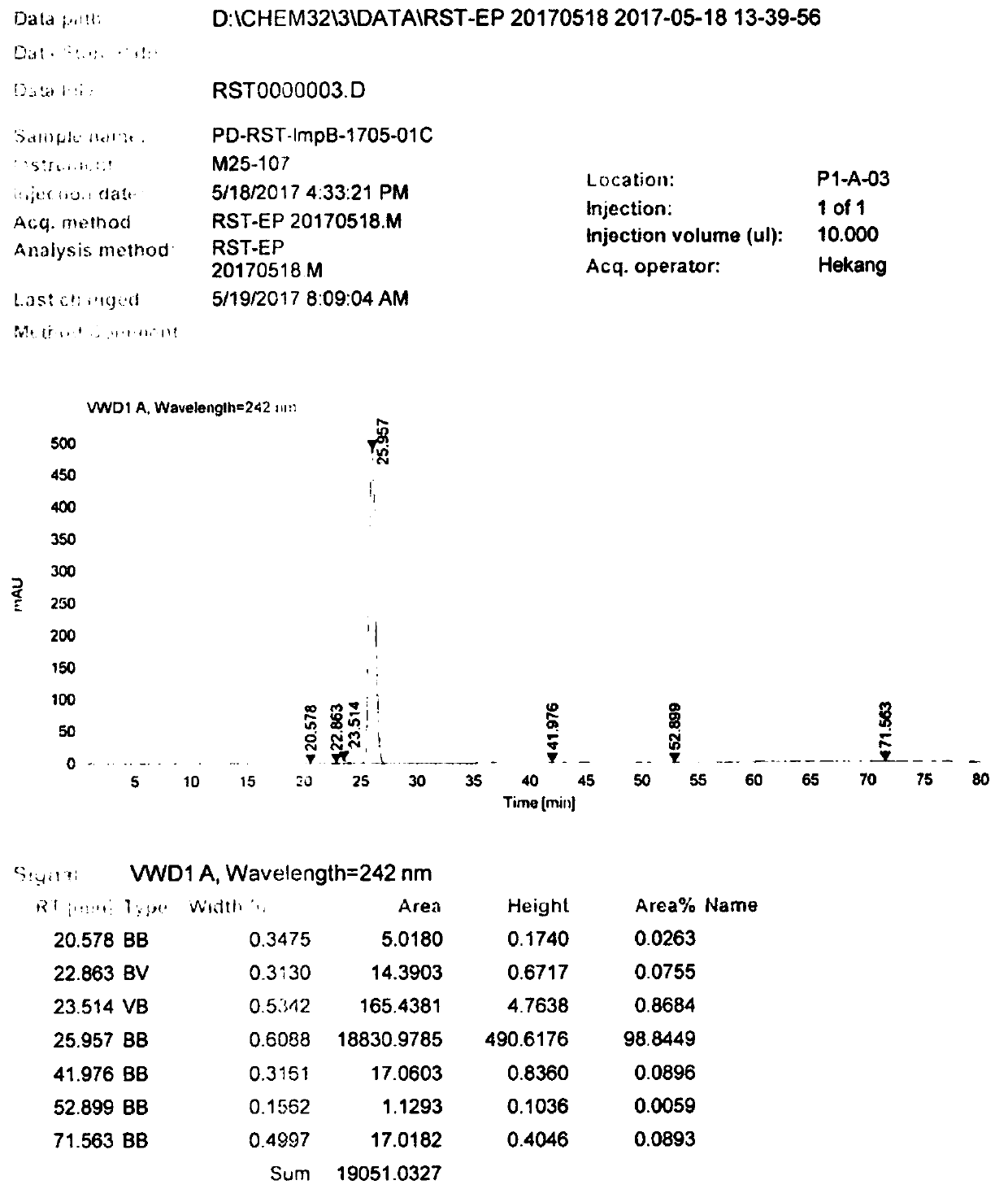 A kind of synthetic method of rosuvastatin calcium chiral isomer impurity