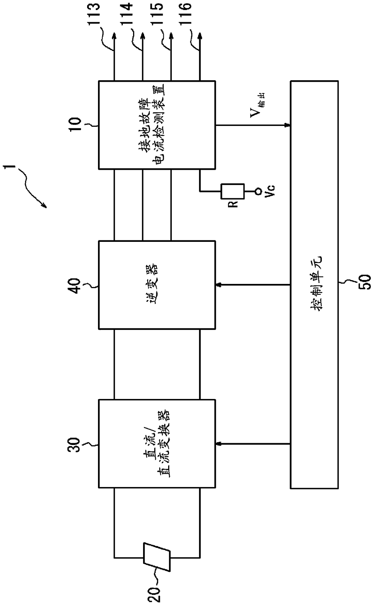 Zero-phase-sequence converter, ground fault current detection device, power conditioner and method for detecting faults of zero-phase-sequence converter