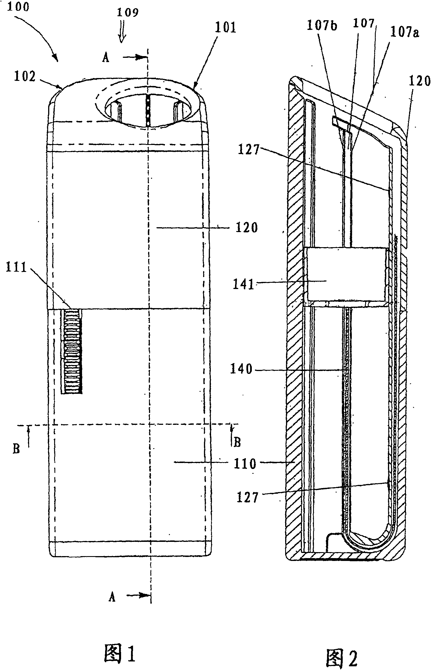 Container for pen, in particular lipsticks