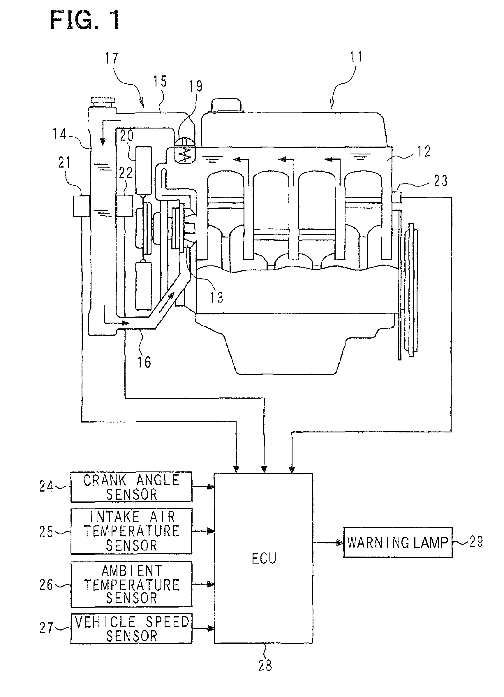 Diagnostic apparatus for vehicle cooling system