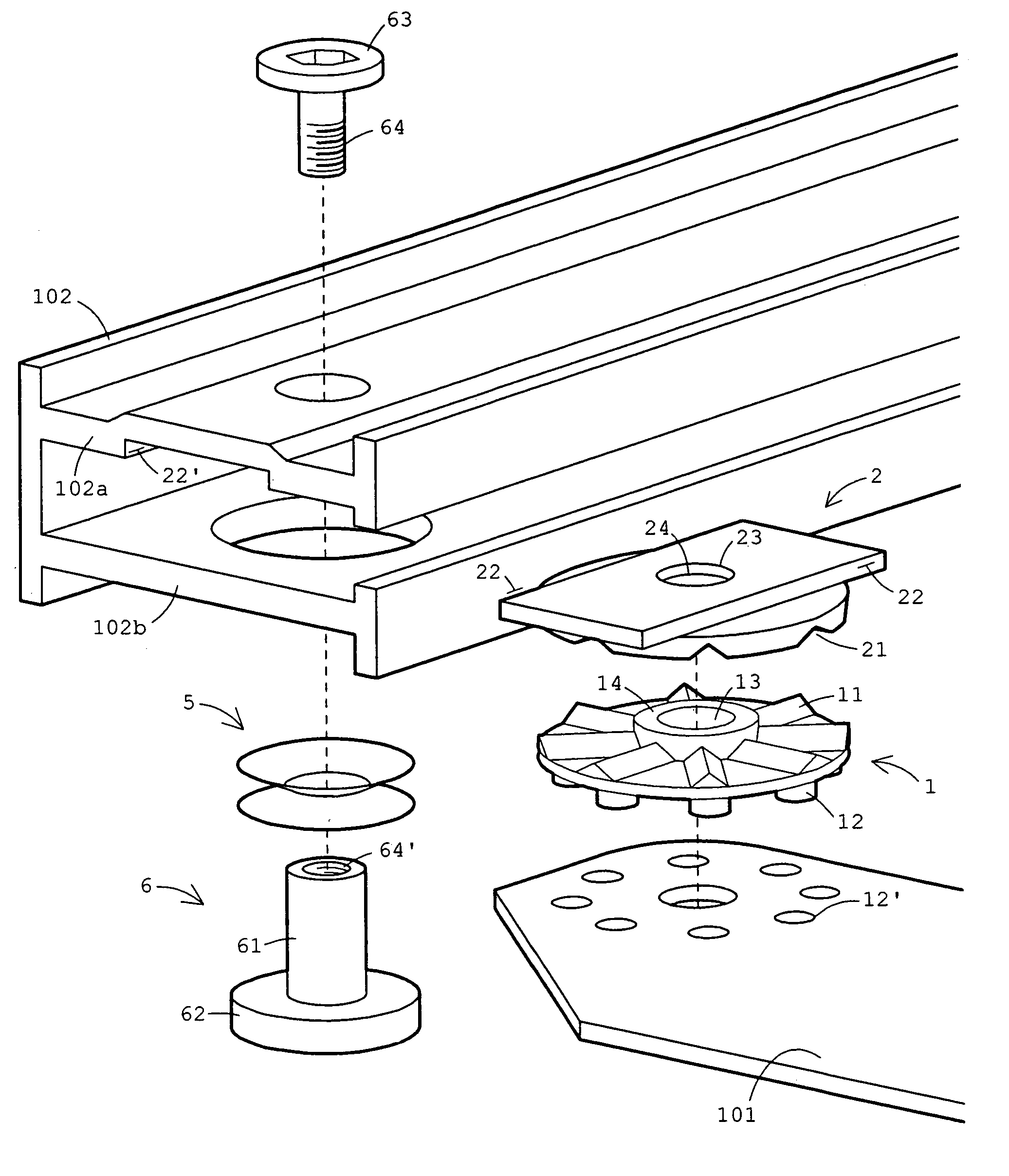 Snap locking angle adjustable device, in particular a carpenter's square