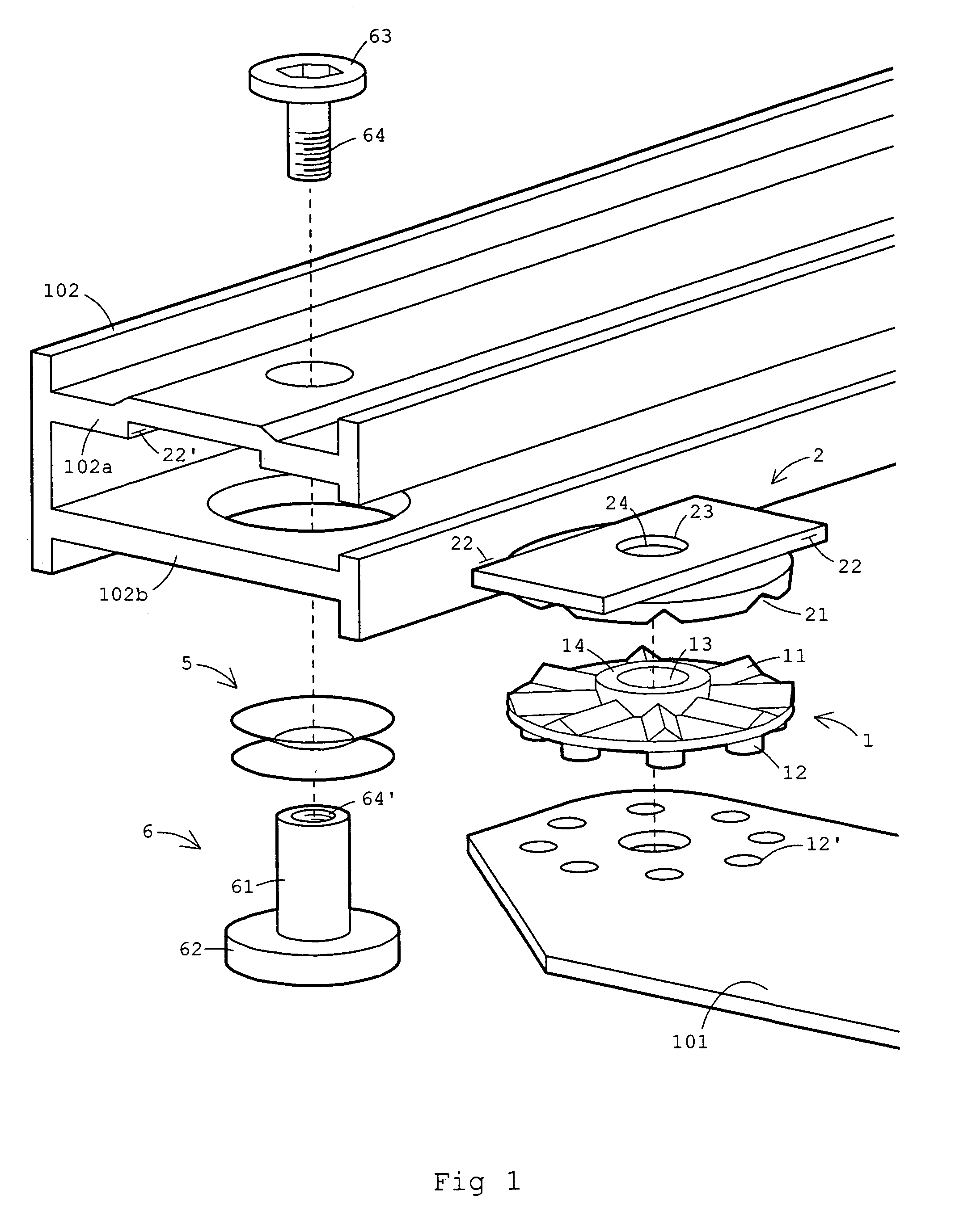 Snap locking angle adjustable device, in particular a carpenter's square