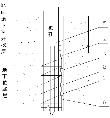 Detection method for concrete pouring elevation in underground bored cast-in-place pile hole
