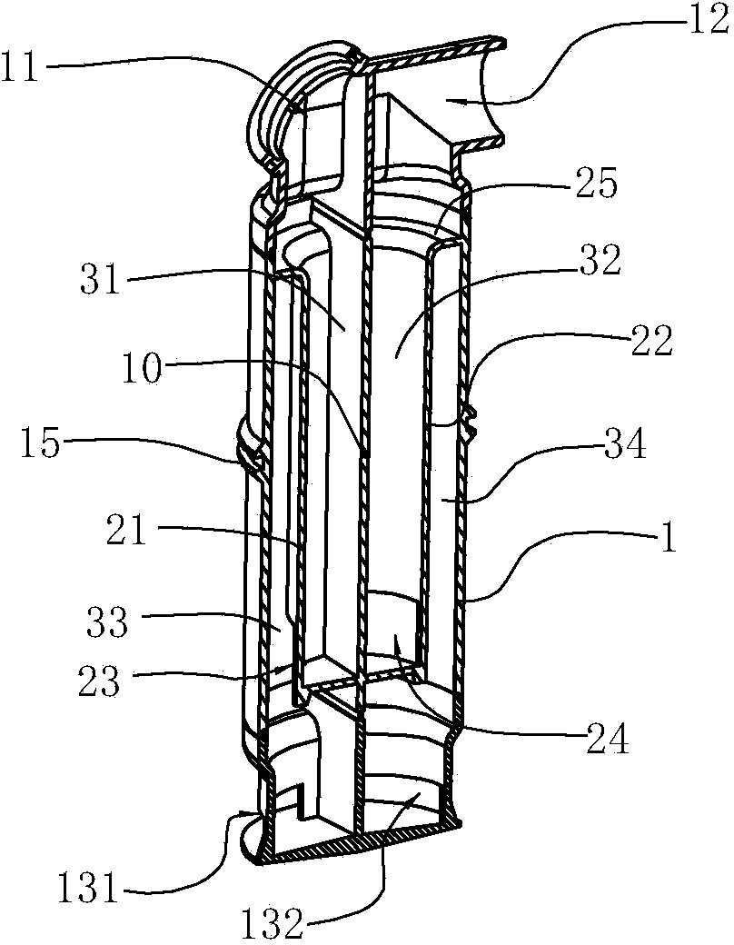 Gas-liquid separation device and hard surface cleaner with same