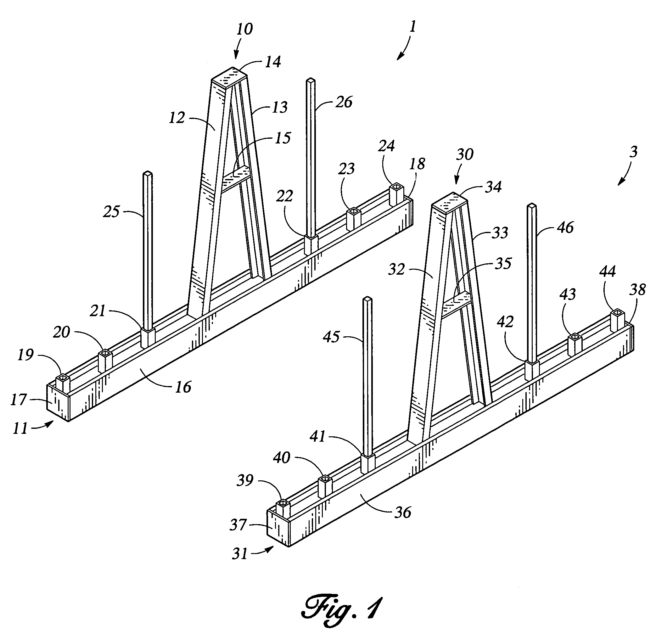 Supports for storing sheets of granite, stone, glass, and other materials