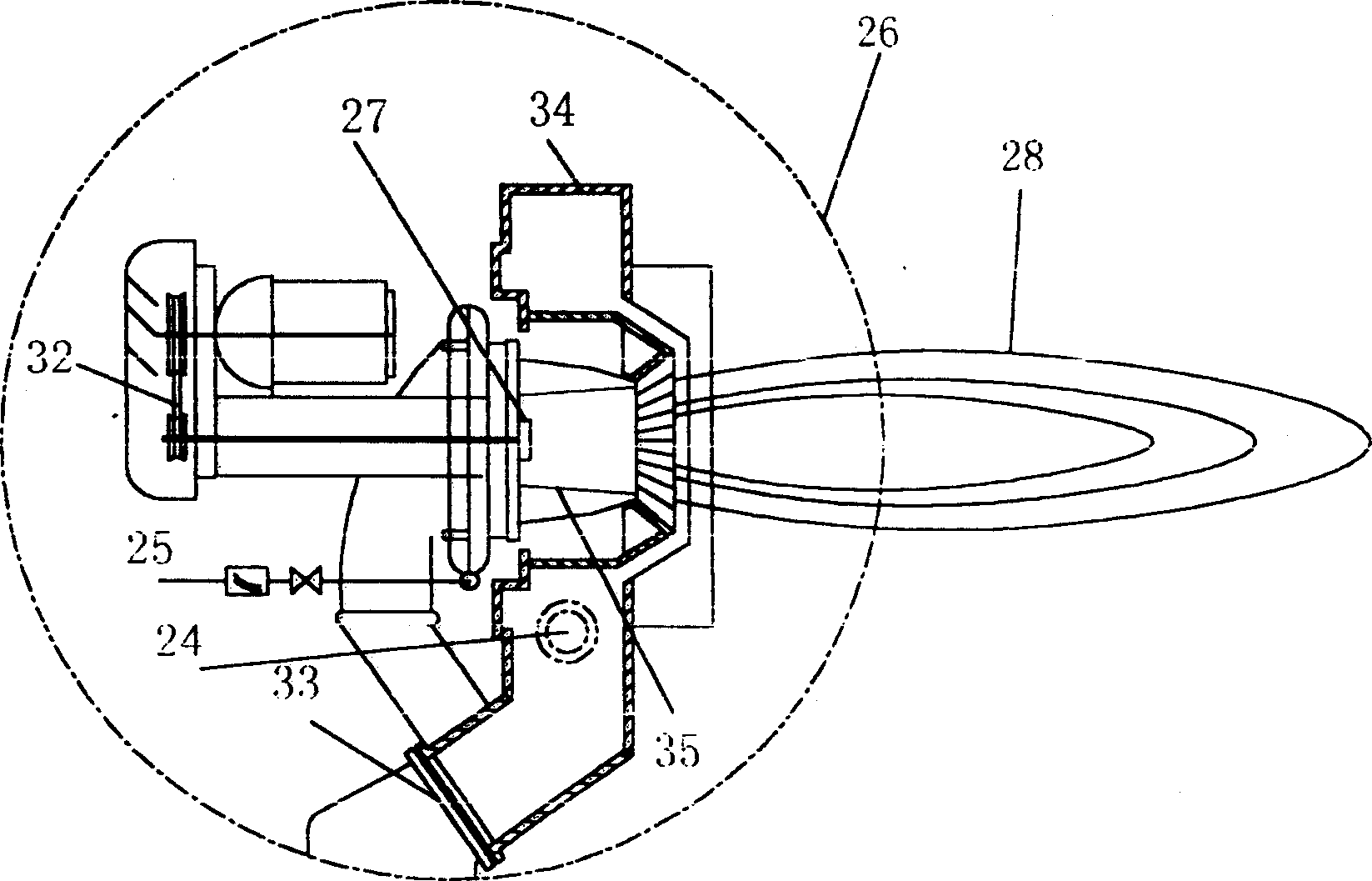 Burning ultra thick oil by method of rotating cup atomization