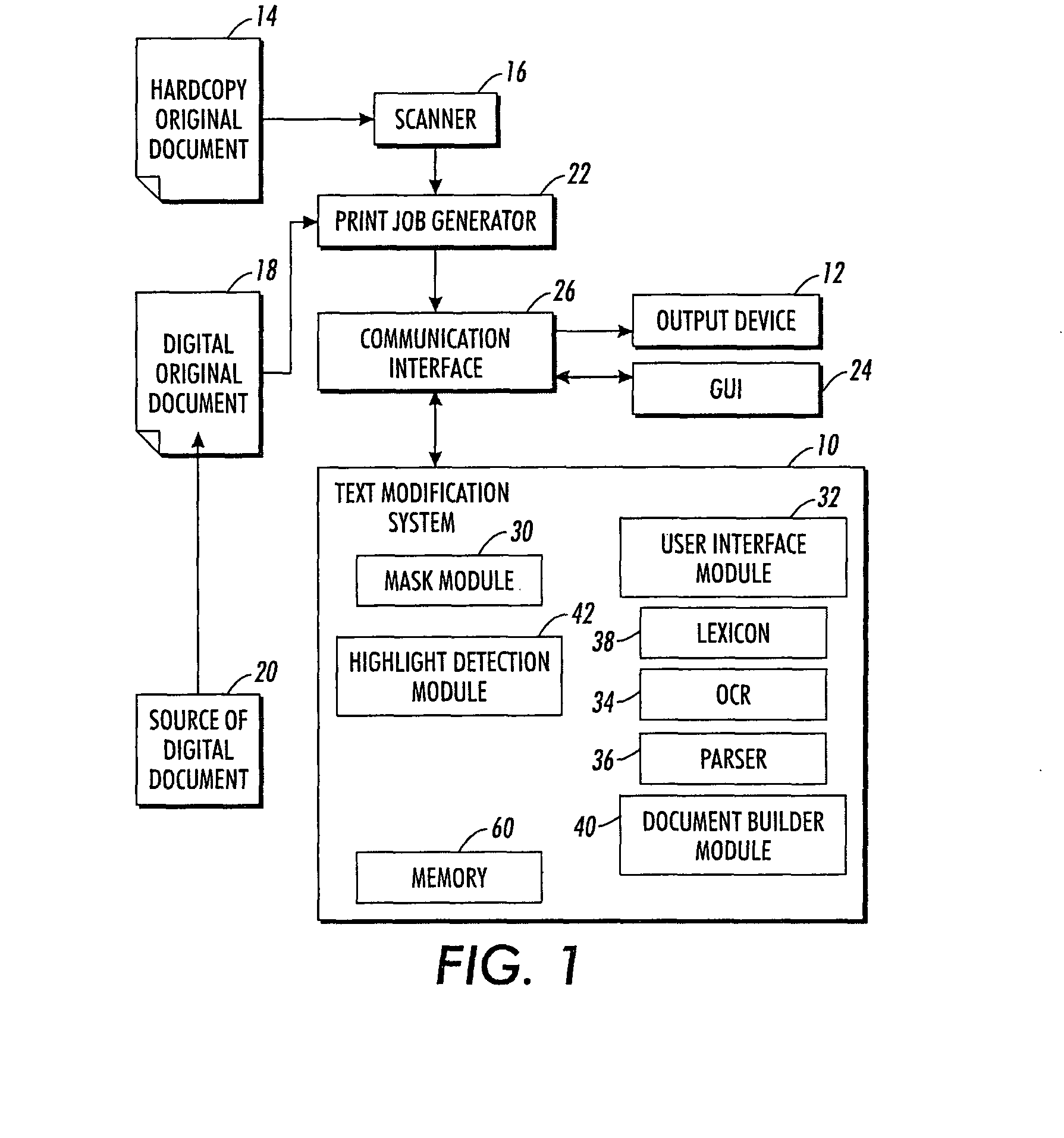 Masking of text in document reproduction