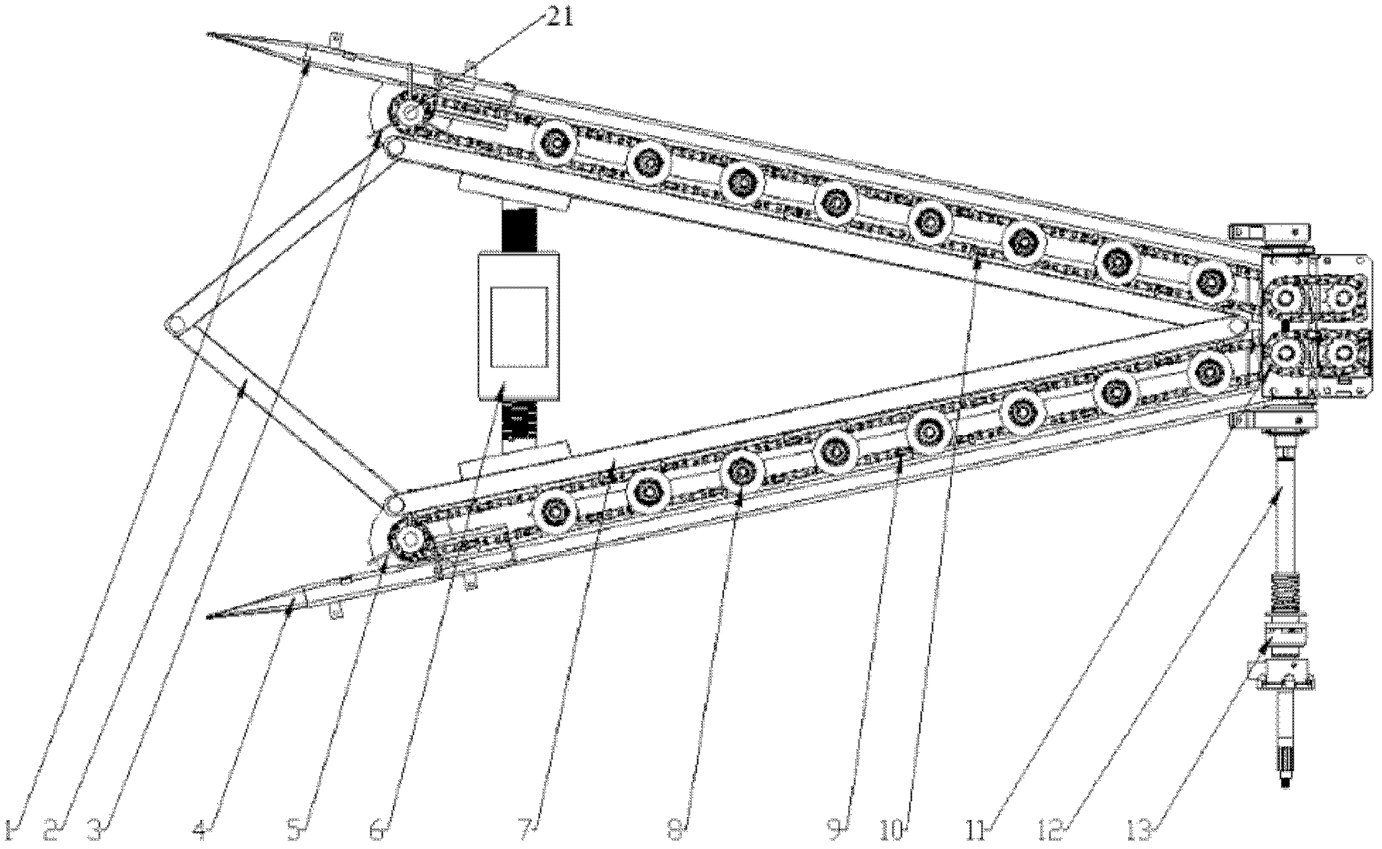 Vertical roll type corn harvester cutting table