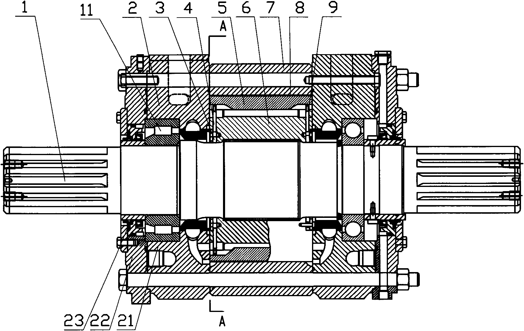 Blade type hydraulic motor with rocker arm structure