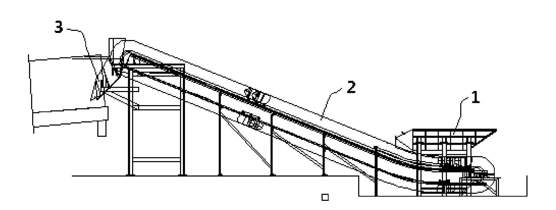Chain scraper conveyor system for conveying waste purple impure copper