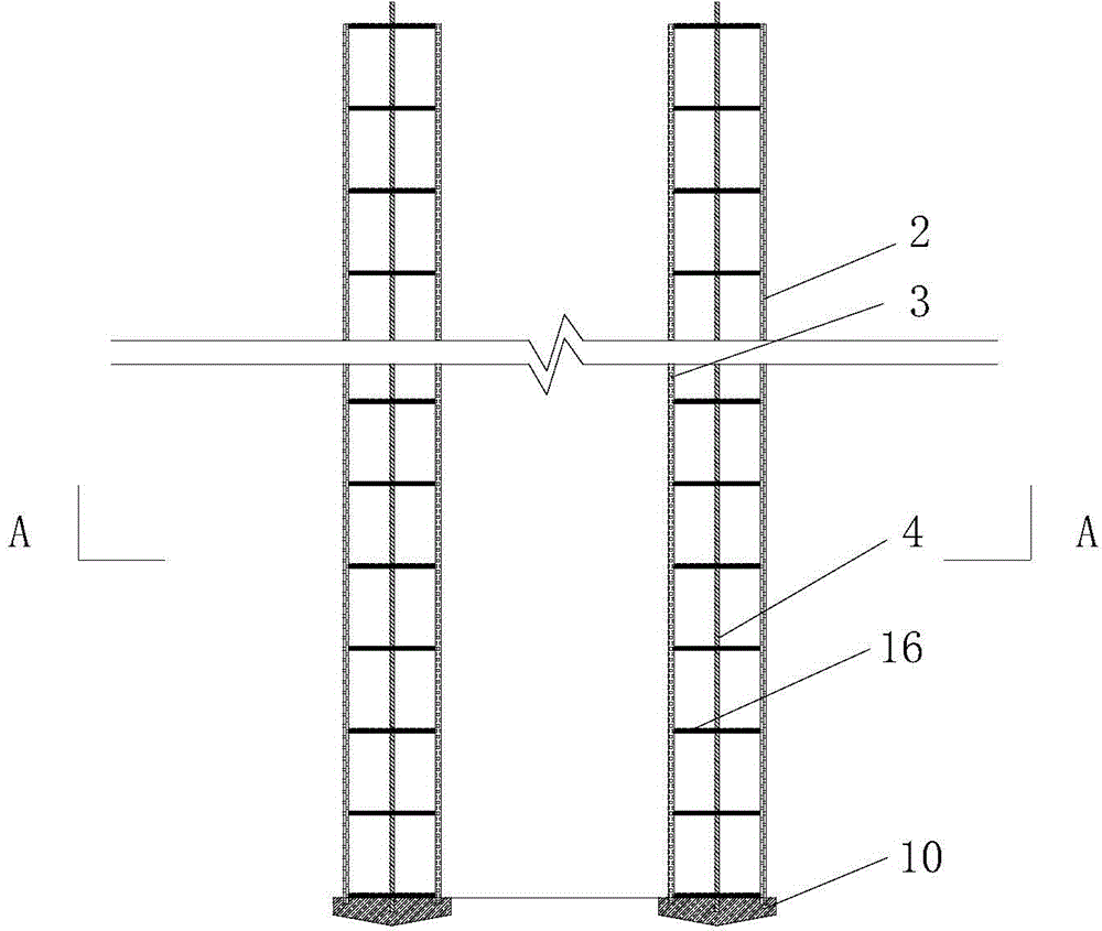 Construction method of reinforced concrete current-poured pile