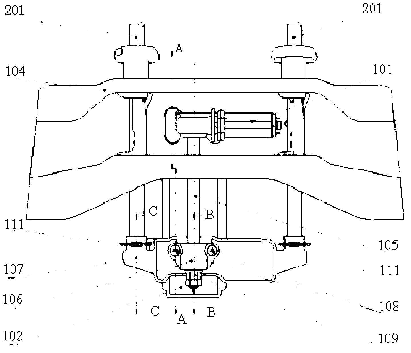 Automobile seat headrest adjusting mechanism used for up-down and front-back electrical control