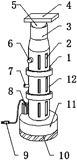 Mechanical supporting column capable of conveniently rotating at multiple angles