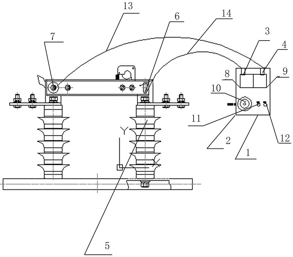 An acousto-optic indicator for the closing degree of an outdoor AC high-voltage isolating switch