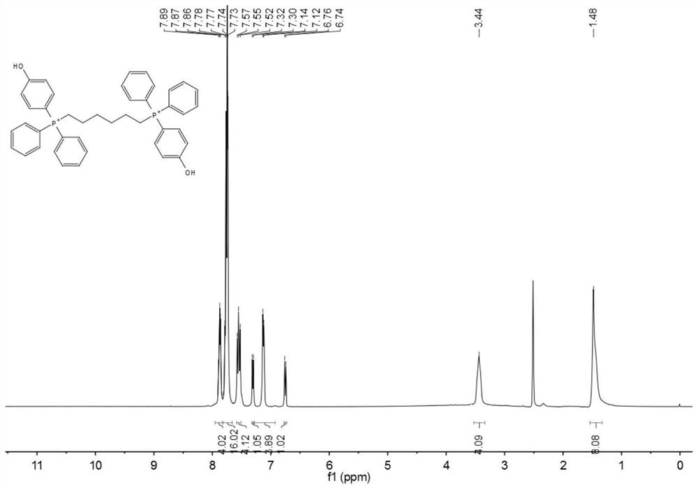 A kind of four-quaternary phosphonium cationic antibacterial agent containing dihydroxy and preparation method thereof