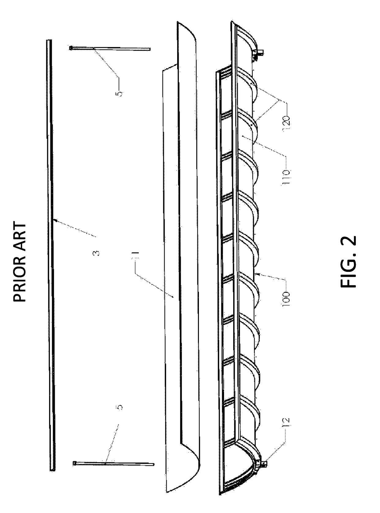 Structurally integrated parabolic trough concentrator with combined PV and thermal receiver