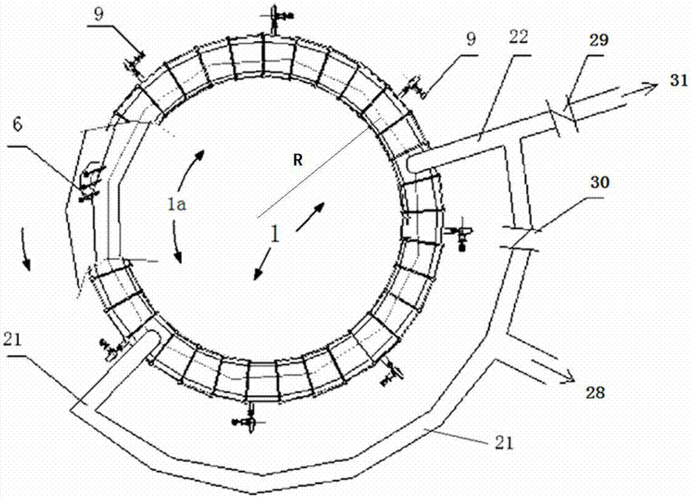 Groove type liquid-seal blast cooling device and method for sintered ores