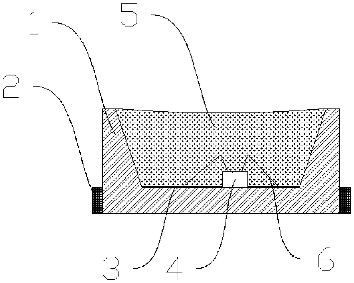 Digital special LED packaging structure and production process thereof