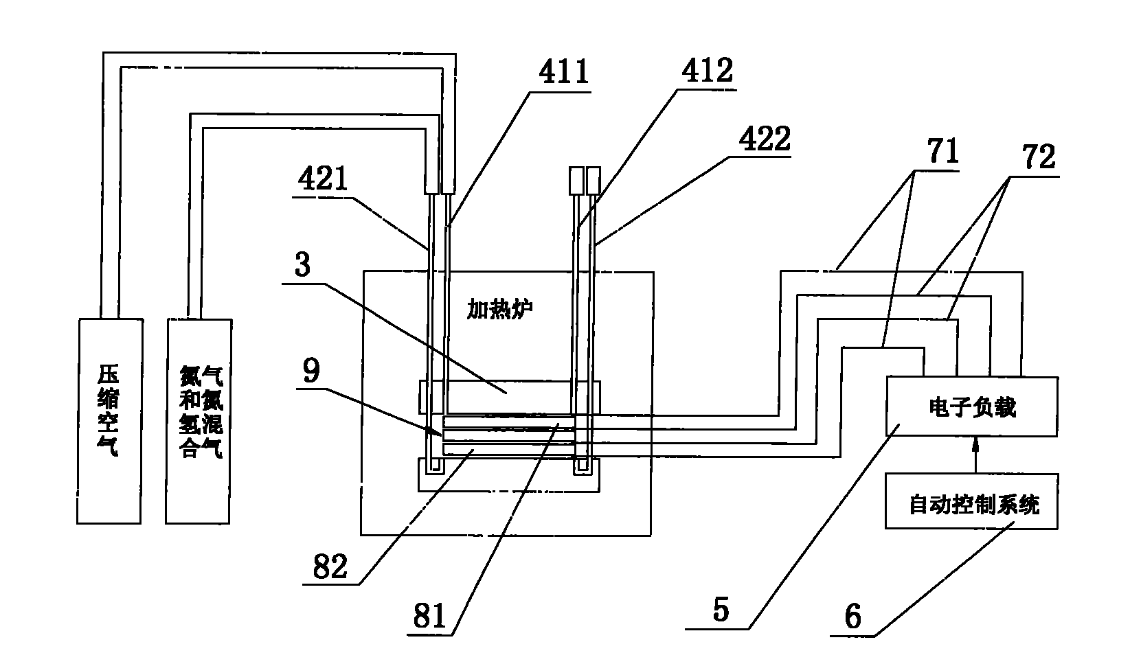 System and method for testing performance of large-area flat-plate SOFC single battery