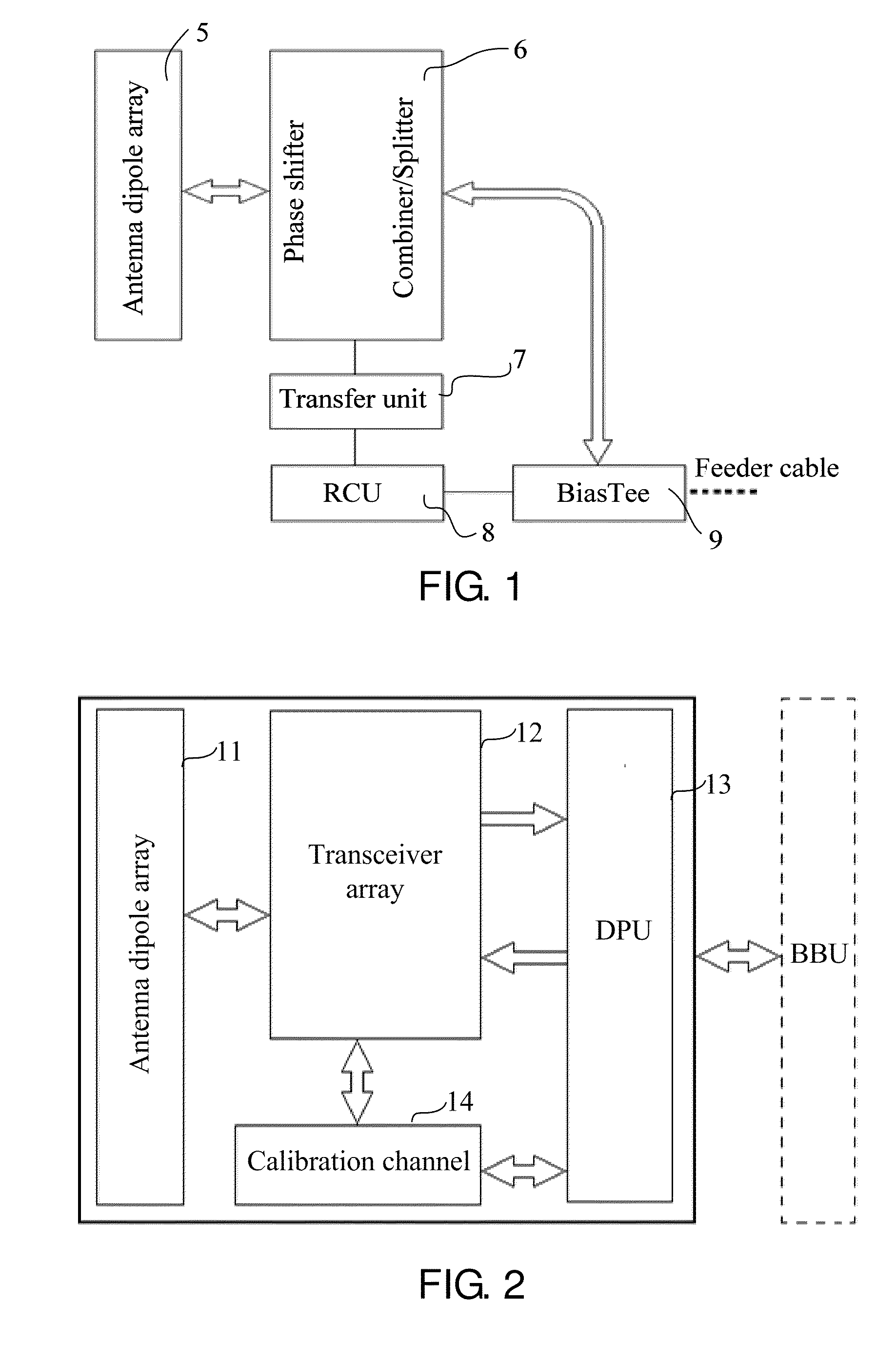 Active antenna, base station, method for refreshing amplitudes and phases, and method for processing signals