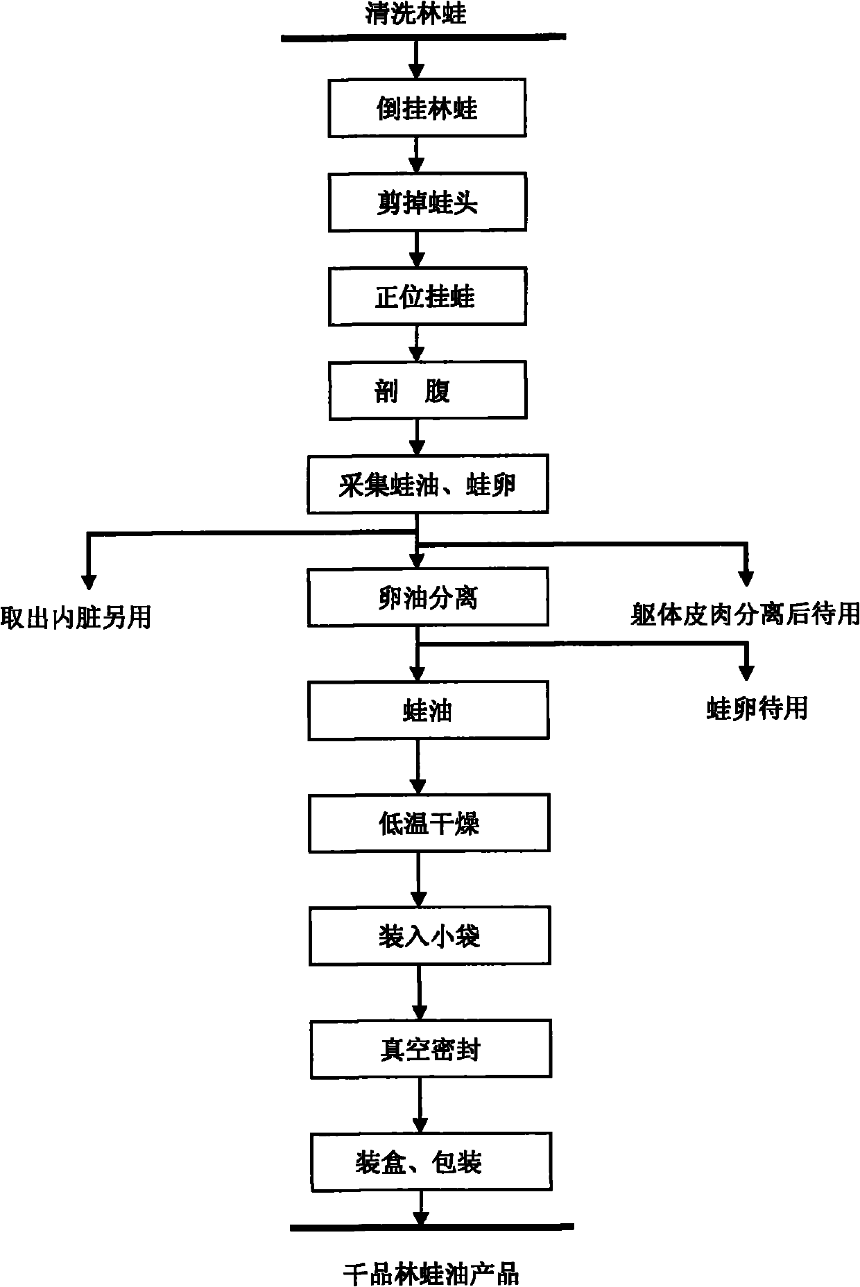 Method for collecting frog oil from live forest frogs