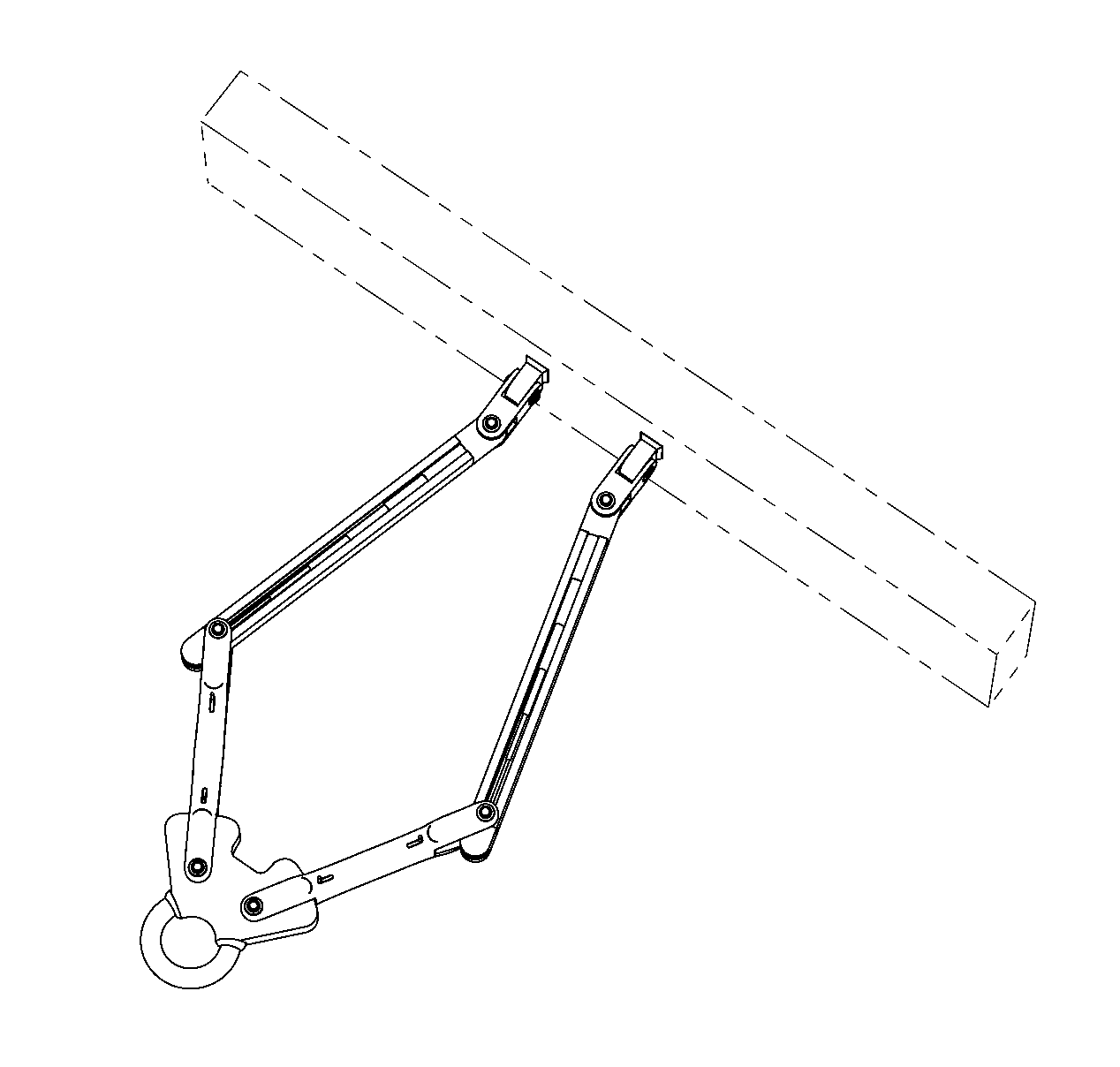 Towing assembly with automatic articulating mechanism