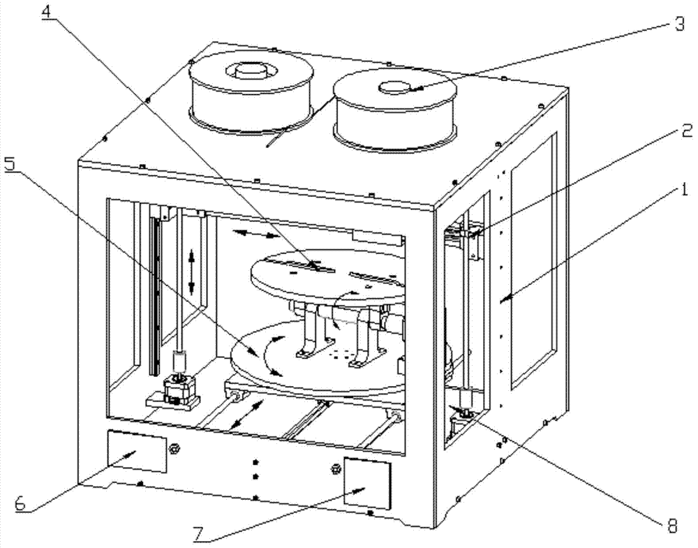 Five-freedom-degree rapid forming processing apparatus