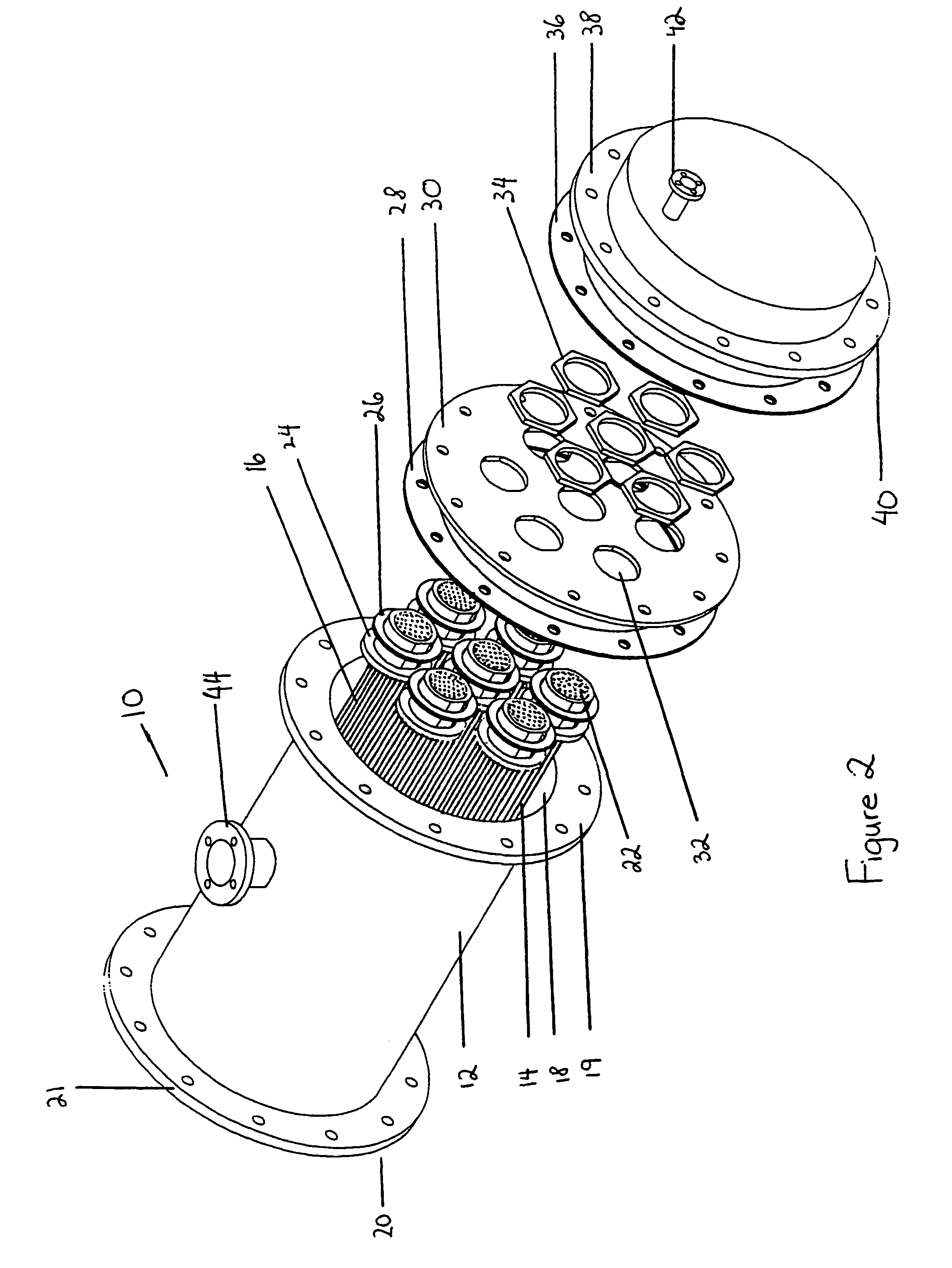 Membrane-assisted fluid separation apparatus and method