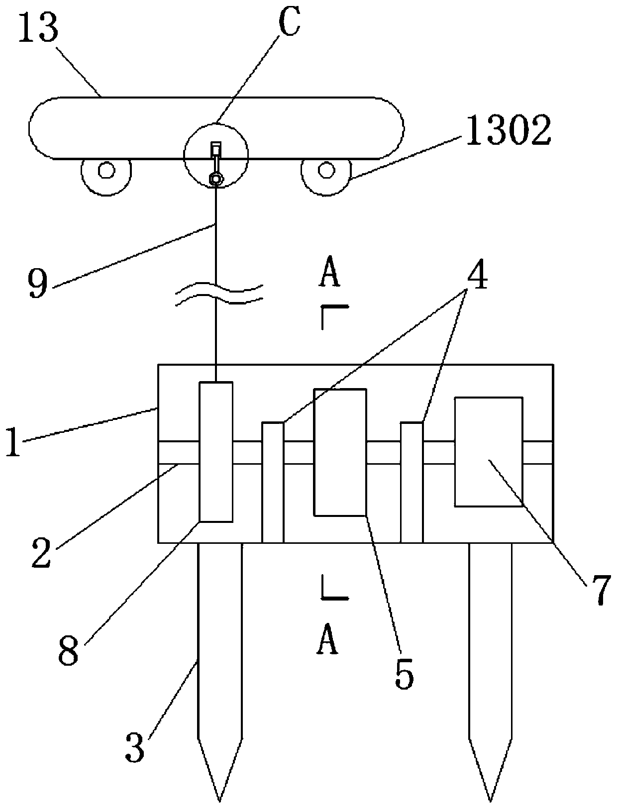 Flywheel combined device for seabed new energy shoal power generation