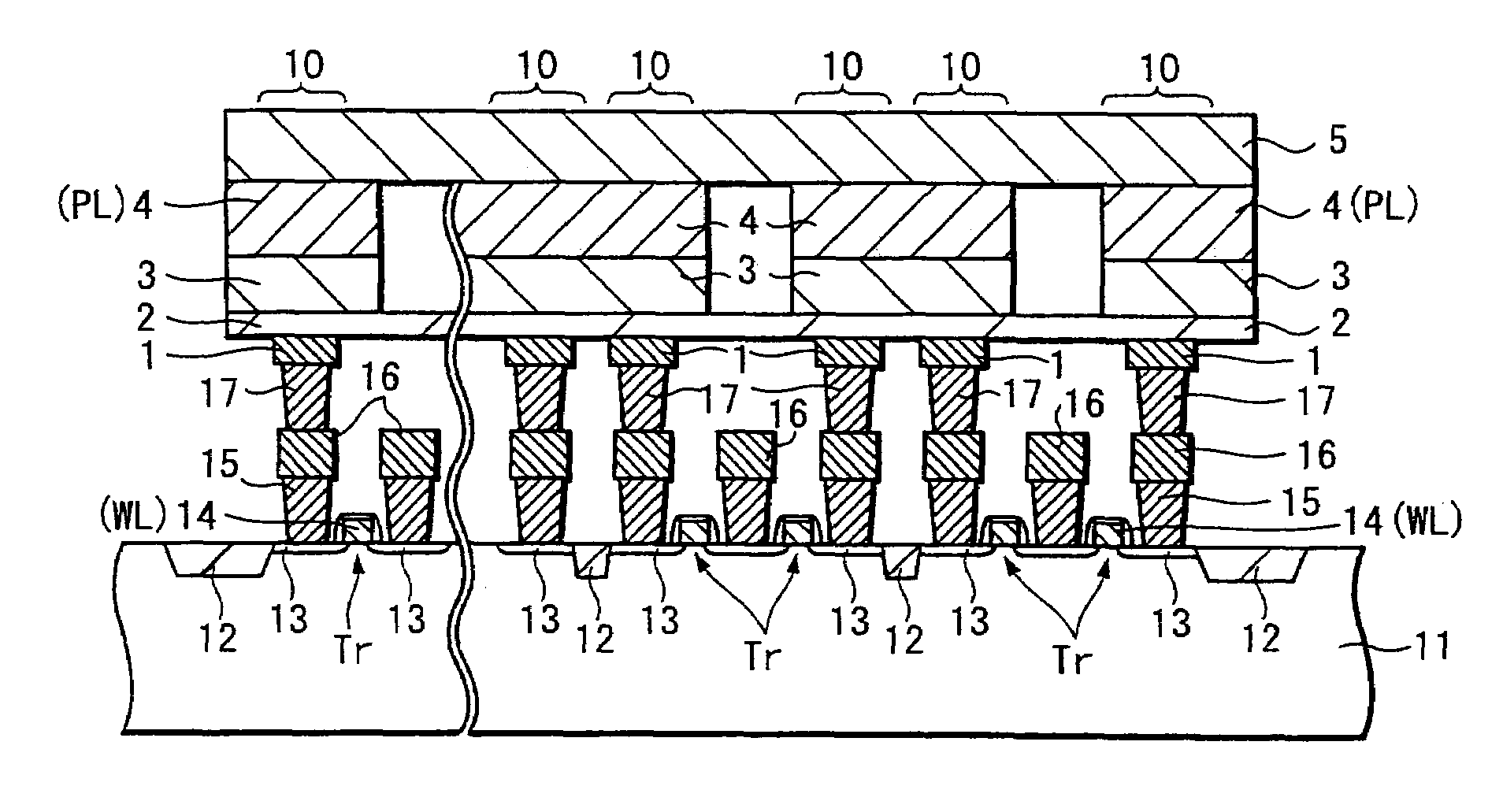 Storage device with reversible resistance change elements