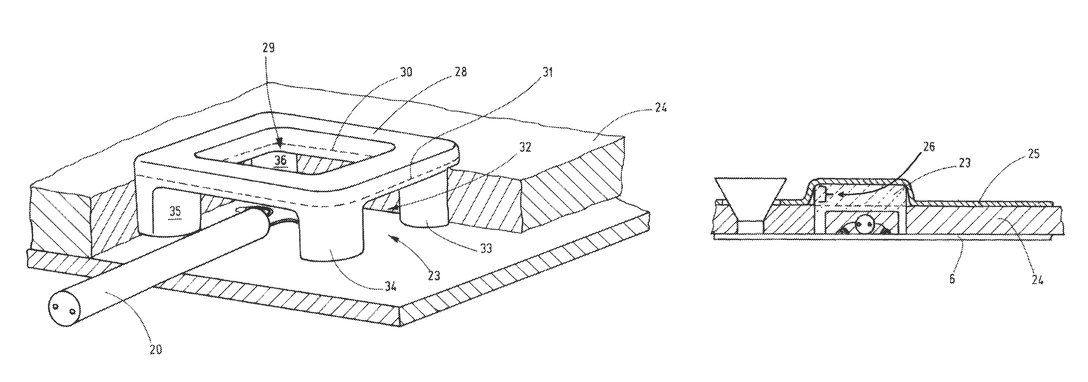 Electronic apparatus having an encapsulating layer within and outside of a molded frame overlying a connection arrangement on a circuit board