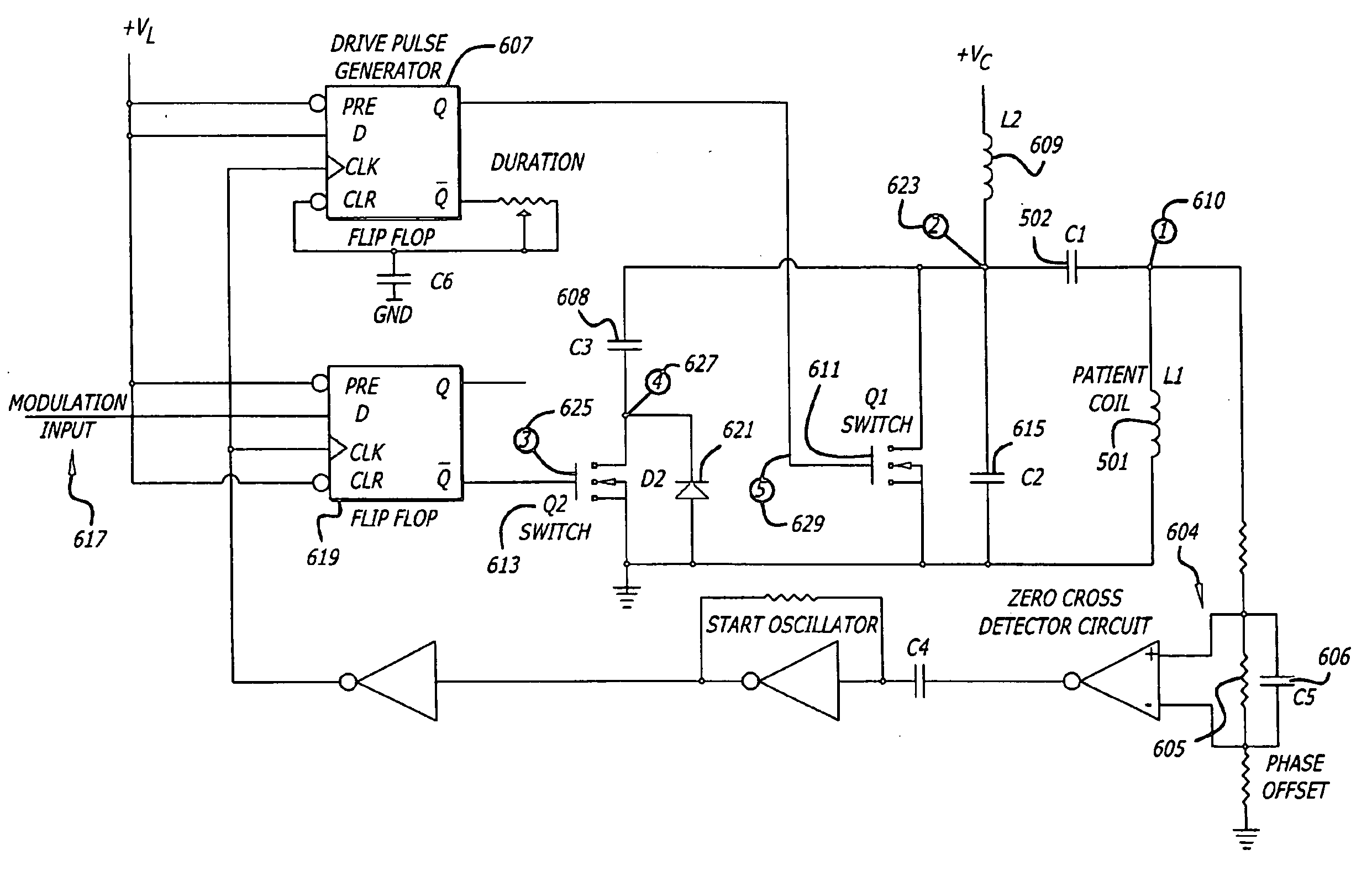 Switched reactance modulated E-class oscillator