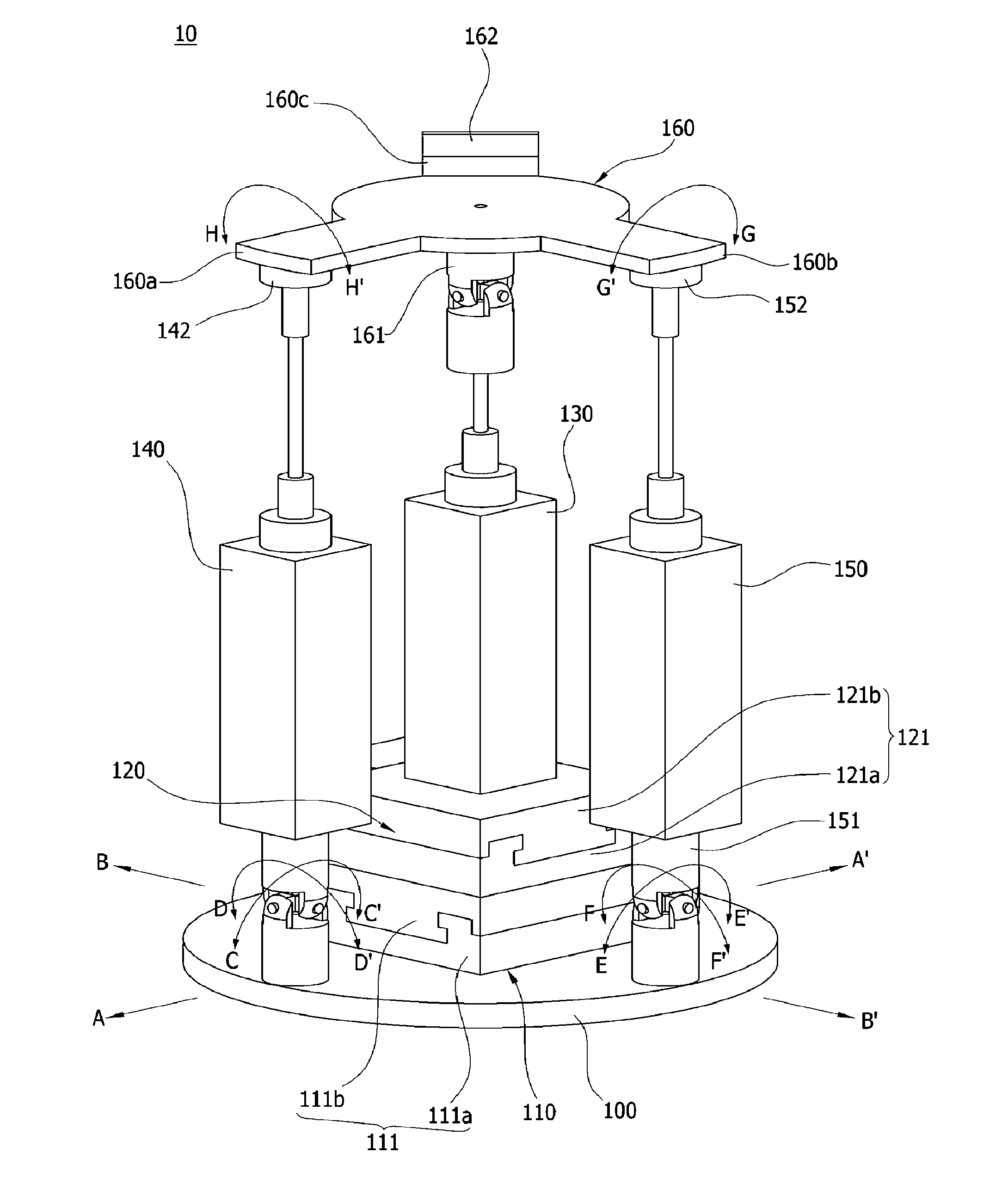 Parallel micro-robot with 5-degrees-of-freedom