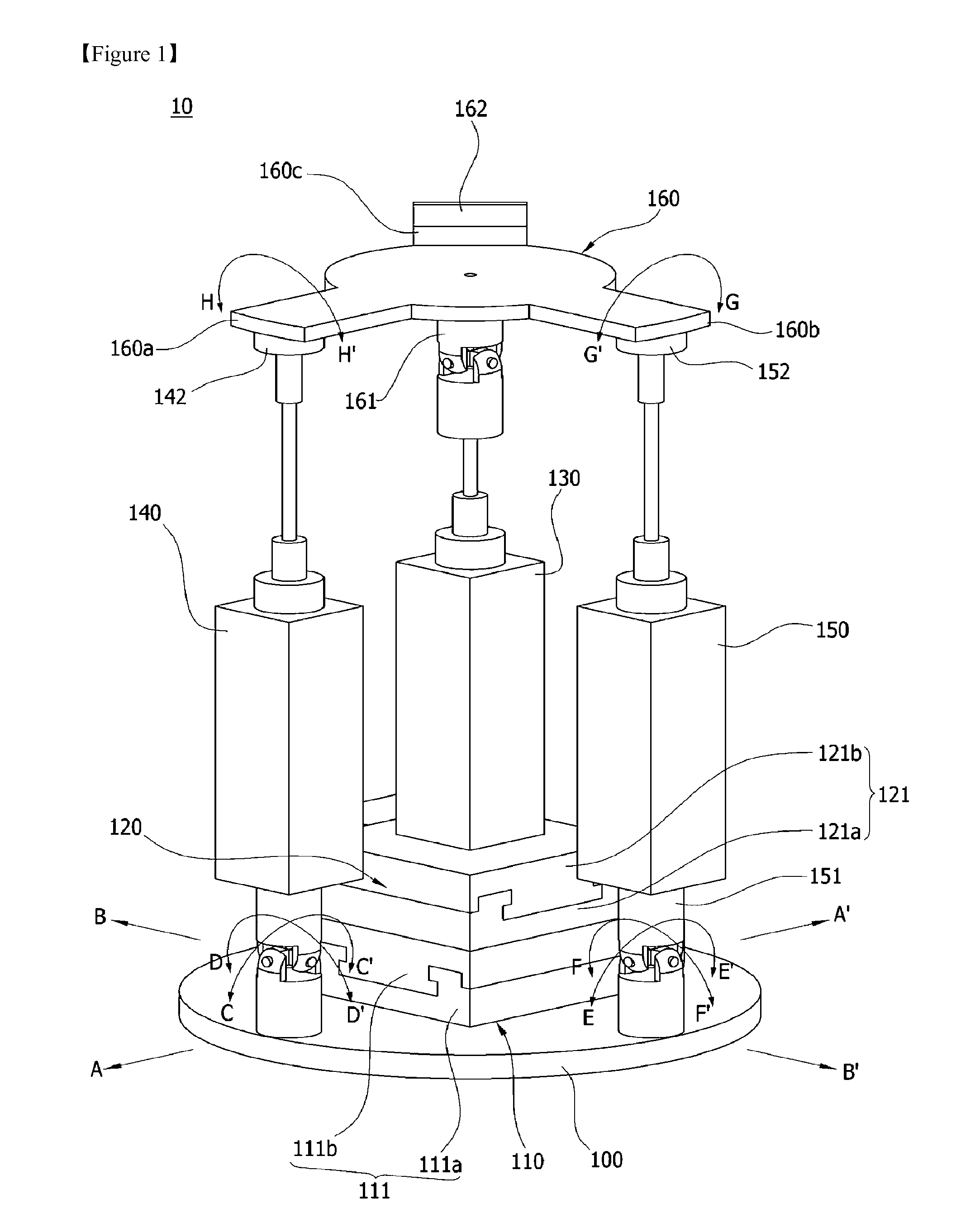 Parallel micro-robot with 5-degrees-of-freedom