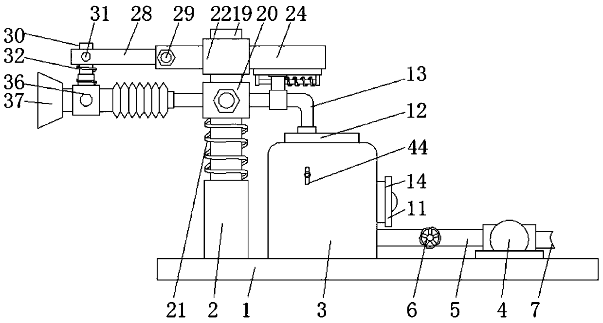 A sewage suction device for high-density shrimp ponds